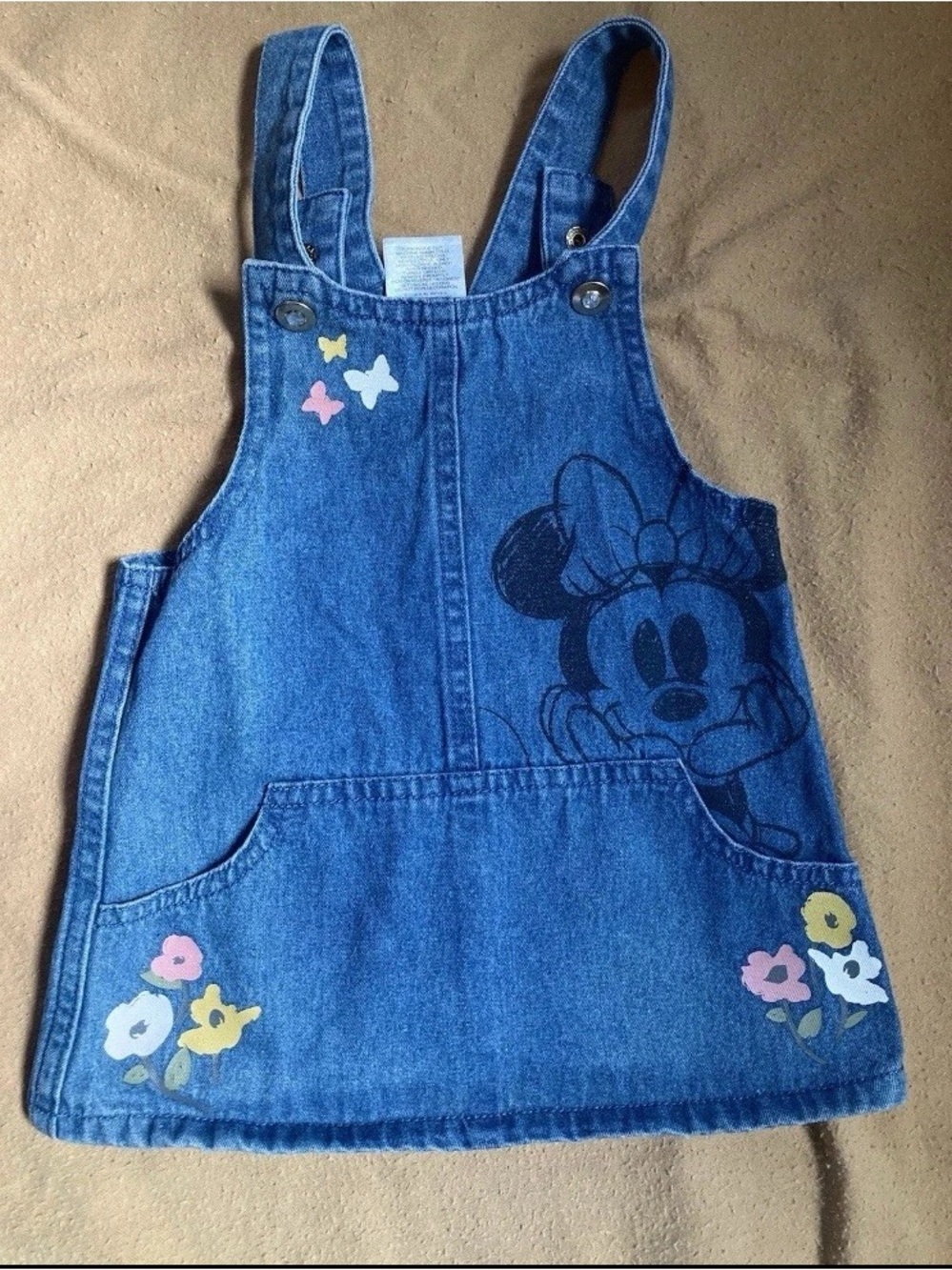 Disney Junior Minnie Mouse Baby denim Jumper Overalls Dress Size 18 months